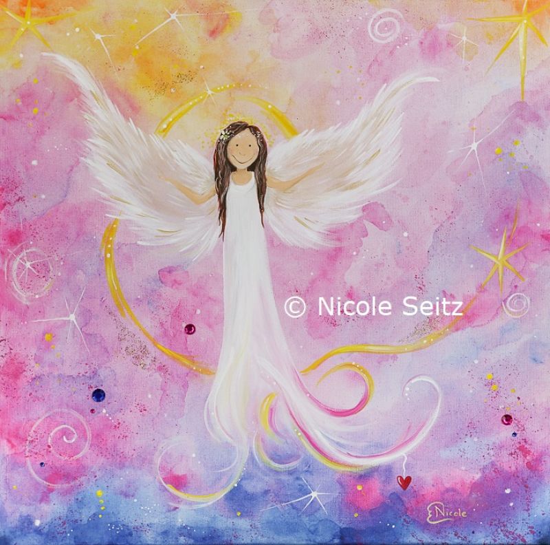 Leinwandbild (Druck) "Kinderengel Gib dein Leuchten weiter", Nicole Seitz