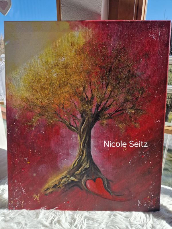 Leinwandbild (Original) * Lebensbaum * Licht und Liebe * 50 x 60 cm * Kraftbaum