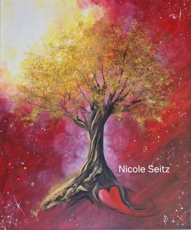 Leinwandbild (Original) * Lebensbaum * Licht und Liebe * 50 x 60 cm * Kraftbaum