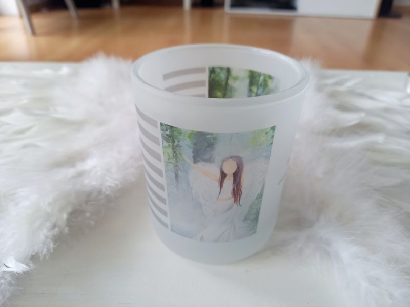 Windlicht * Engel des Weges * 8,5 x 7 cm