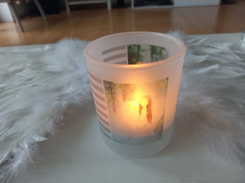 Windlicht * Engel des Weges * 8,5 x 7 cm