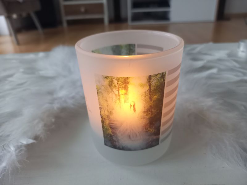 Windlicht * Engel des Weges * 8,5 x 7 cm