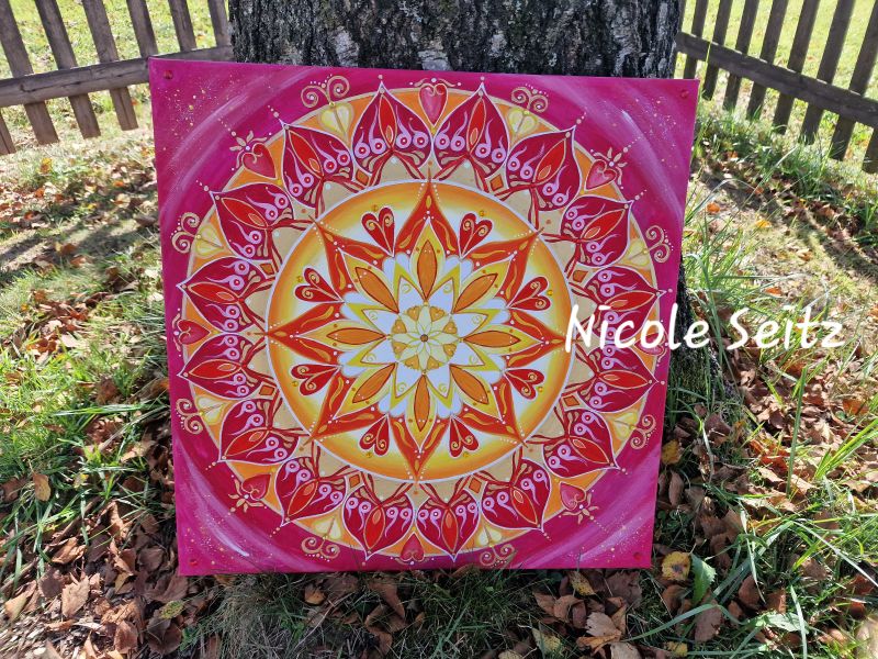Leinwandbild (Original) * Mandala "Leuchtender Kreis" * 50 x 50 cm
