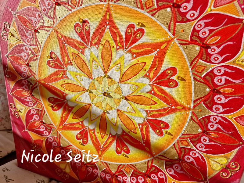 Leinwandbild (Original) * Mandala "Leuchtender Kreis" * 50 x 50 cm