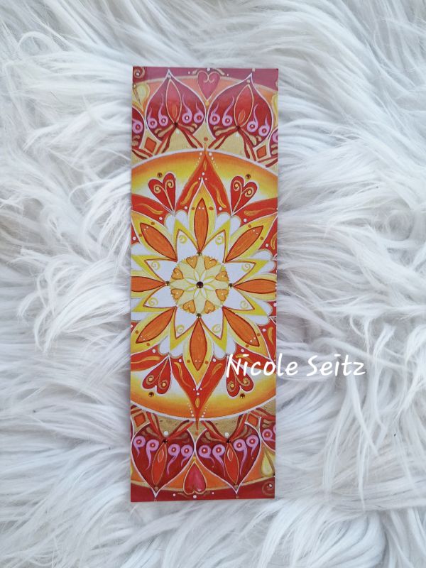 Lesezeichen * Mandala "Leuchtender Kreis" 5 x 15 cm