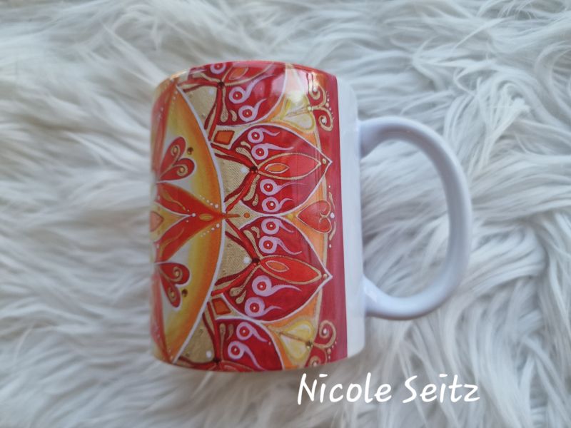 Tasse * Mandala "Leuchtender Kreis" 9,5 x 8 cm