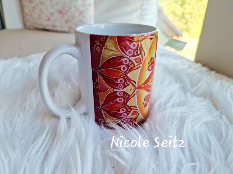 Tasse * Mandala "Leuchtender Kreis" 9,5 x 8 cm