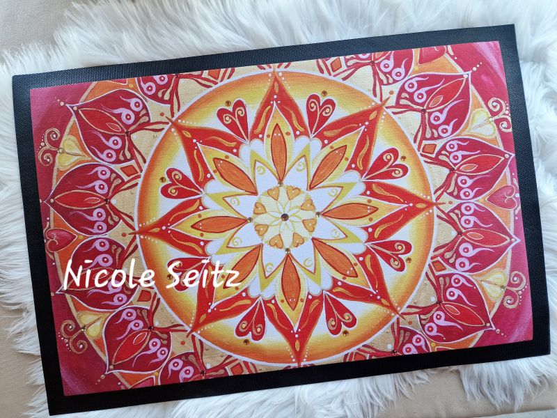 Fußmatte * Mandala "Leuchtender Kreis" 40 x 60 x 0,2 cm * schöner deutlicher Druck