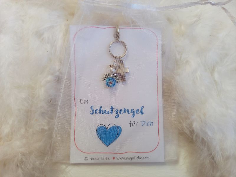 Schlüsselanhänger * Ein Schutzengel für Dich * Perlenengel * im Organza-Säckchen