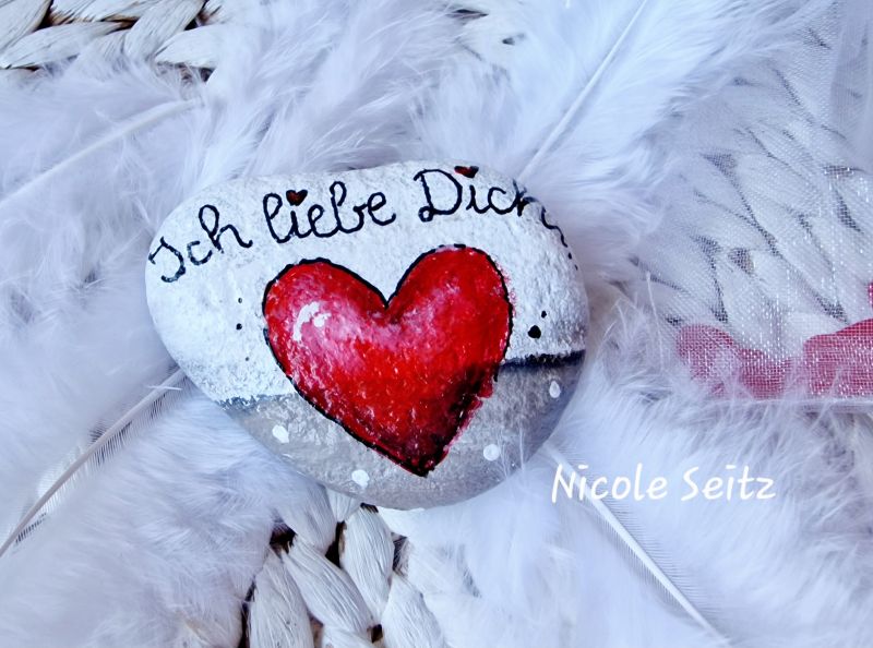 Stein * Ich liebe Dich * 5 x 5,8 x 1,5 cm * Herz