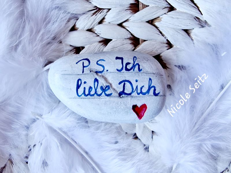 Stein * Brief * Ich liebe Dich * 3,2 x 5 x 1,5 cm * Herz