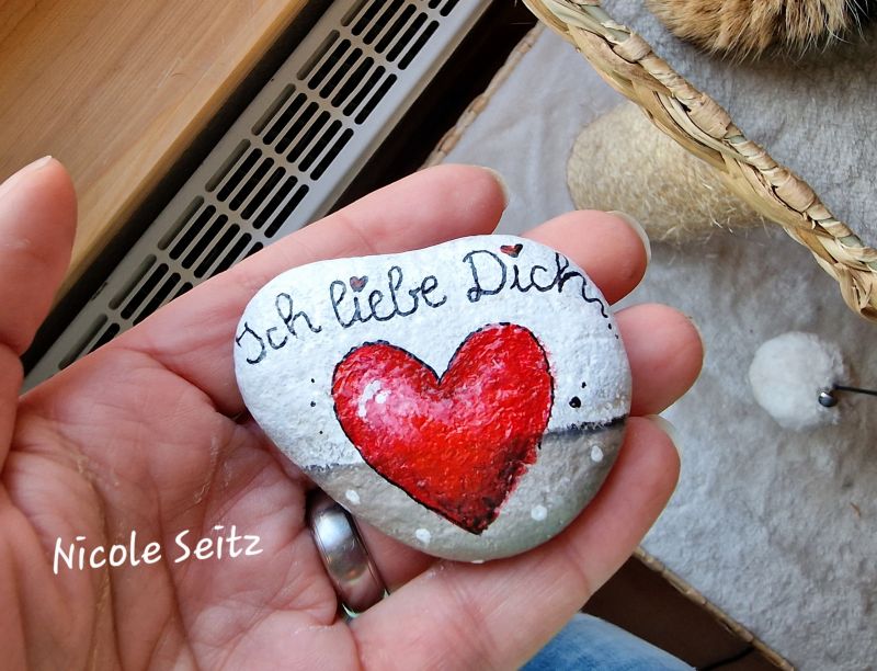 Stein * Ich liebe Dich * 5 x 5,8 x 1,5 cm * Herz