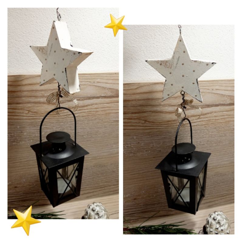 Hänger Laterne mit Stern * Shabby