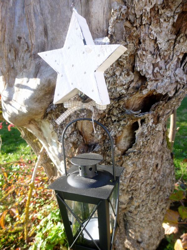 Hänger Laterne mit Stern * Shabby