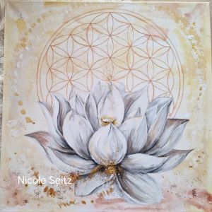 Leinwandbild (Original) * Lotusblume * Blume des Lebens * 50x50 cm
