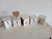 Deko-Würfel * LIEBE * Shabby * Landhaus * Weiß-Beige * 6 x 6 x 6 cm