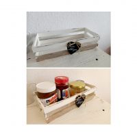 Frühstückskörbchen * für süße Frühstücker * Weiß-Beige * Shabby