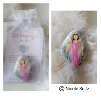 Hosentaschen-Schutzengel * rosa-grau * Rosen