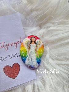 Hosentaschen-Schutzengel * Regenbogen * 5 x 3,5 cm