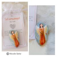 Hosentaschen-Schutzengel * Grau Orange * Rosenengel * 5,5 x 3,6 x 1,3 cm