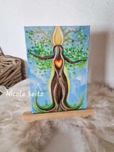 Leinwandbild "Verwurzelung" auf Staffelei * 12 x 18 cm