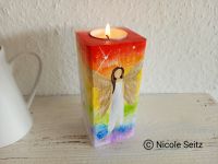 Engellicht aus Holz * Regenbogen * handbemalt