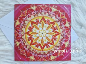 Klappkarte * Mandala "Leuchtender Kreis" 14 x 14 cm * mit Umschlag