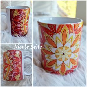 Tasse * Mandala "Leuchtender Kreis" 9,5 x 8 cm