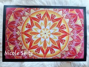 Fußmatte * Mandala "Leuchtender Kreis" 40 x 60 x 0,2 cm * schöner deutlicher Druck