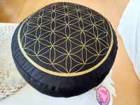 Meditationskissen * Blume des Lebens * schwarz-gold