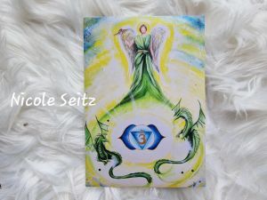 Postkarte * Erzengel Raphael und die Smaragddrachen