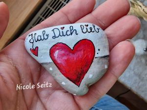 Stein * Hab Dich lieb * 5 x 6 x 1,5 cm * Herz